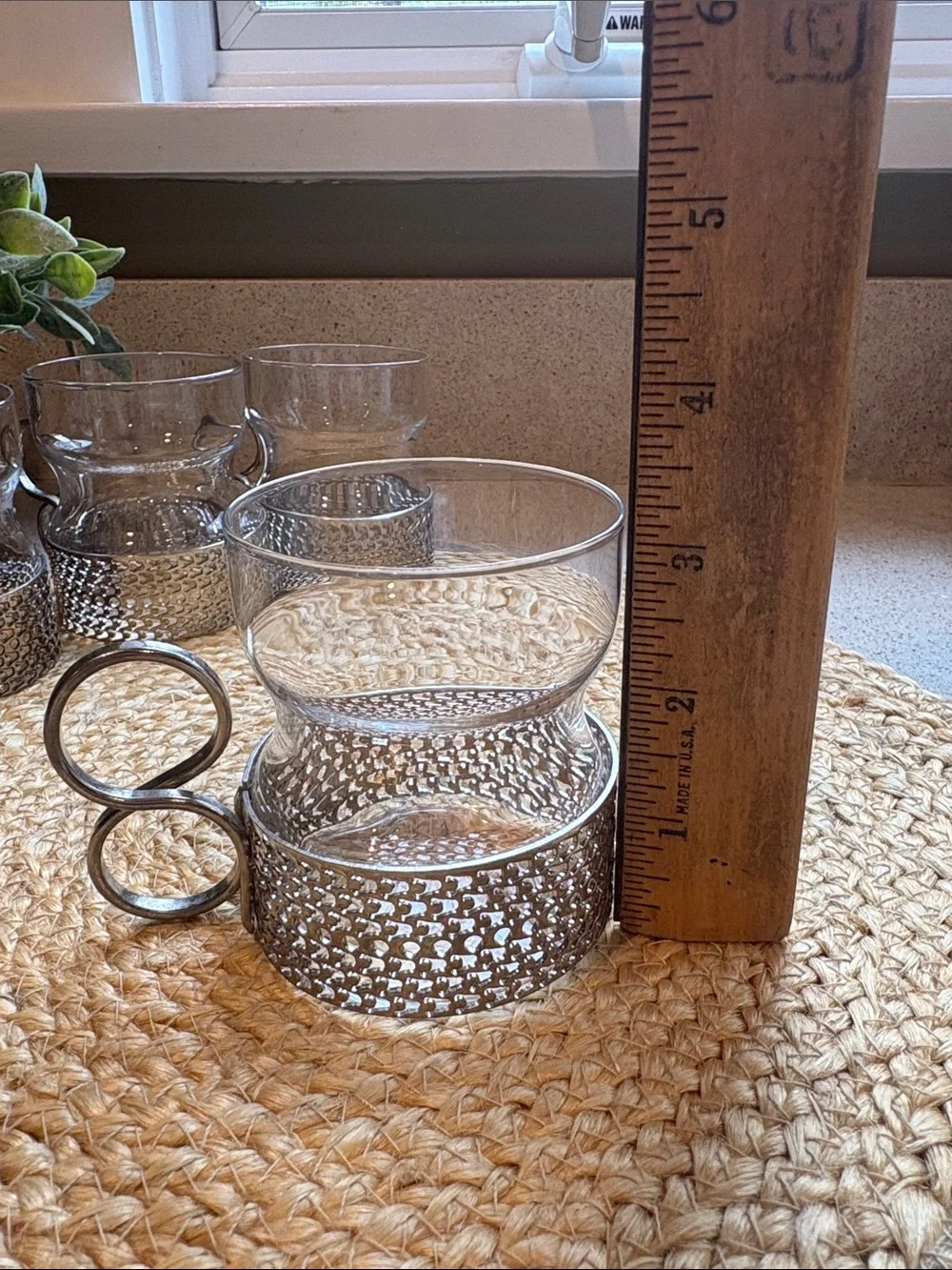 (5) Vintage Littala Tsaikka Glasses w/ Metal Holders - Timo Sarpaneva